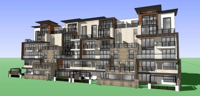 Modern Multi-Story Townhouse Residential Model in SketchUp