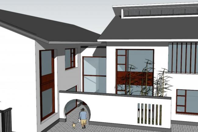 SketchUp Business Model: Clubhouse in Modern Chinese Style