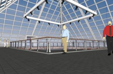 Modern Cultural Architecture: Glass Pyramid with Submerged Square in SketchUp Model-BIM WORLD