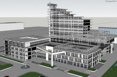 Modern Multi-Story Office Building Model in SketchUp-BIM WORLD