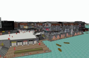 SketchUp Business Model: Multi-Story Commercial Street in Modern Chinese Style-BIM WORLD