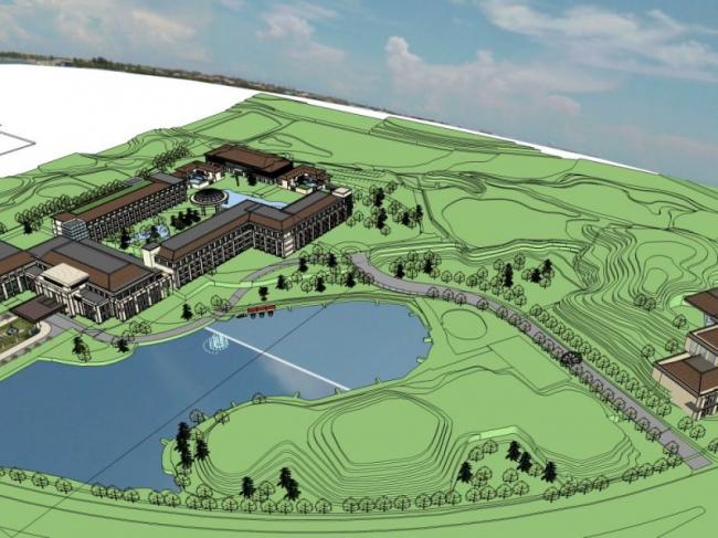Classical Multi-Story Hotel Model in SketchUp
