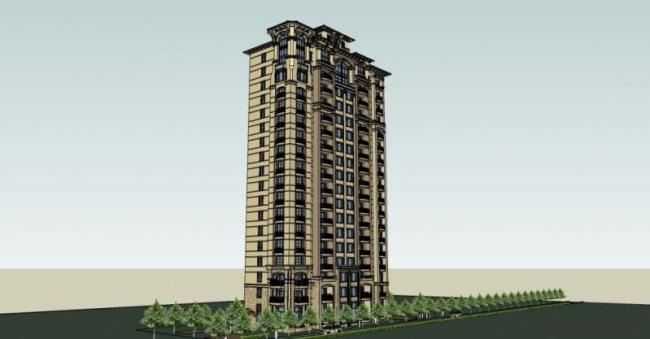 SketchUp Residential Models: Classical Style High-Rise Buildings