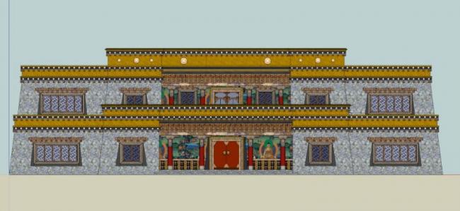 SketchUp Model of a Multi-Story Tibetan Cultural Activity Center