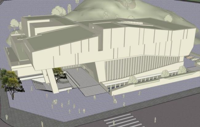 SketchUp Cultural Model: Modern Multi-Story Archive Architecture