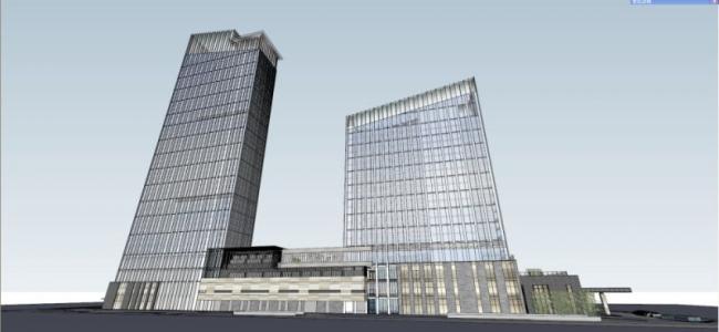 Super High-Rise Modern Office Building Model in SketchUp
