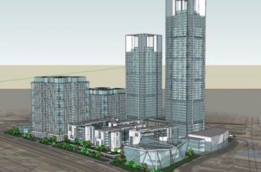 SketchUp Model: Modern Super High-Rise Office Building with Ground Floor Retail-BIM WORLD
