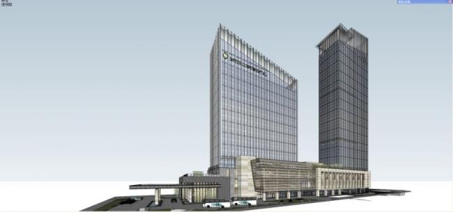 Modern Super High-Rise Hotel Model in SketchUp