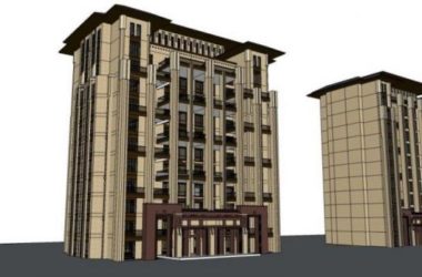SketchUp Multi-Story Classical Residential Model with Flat Floor Design-BIM WORLD
