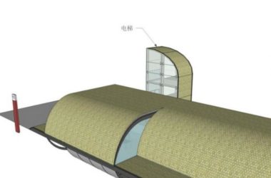 SketchUp: Modern Station Road Bridge with Subway Entrance and Exit-BIM WORLD