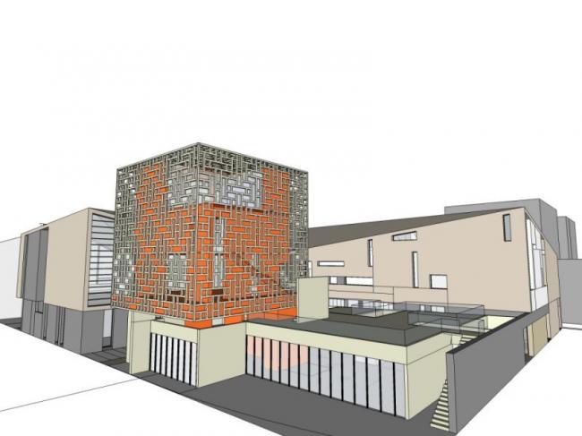 SketchUp Business Model: Modern Multi-Story Commercial Street Design
