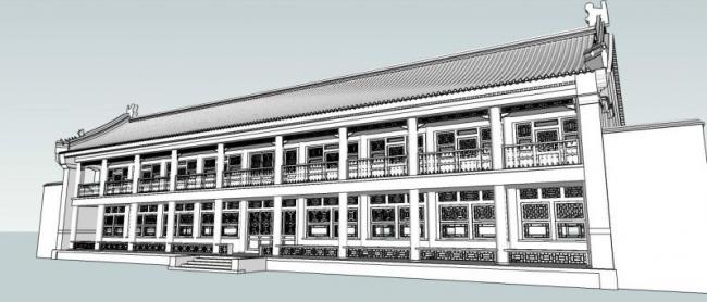 SketchUp Residential Model: Chinese Antique Style Home