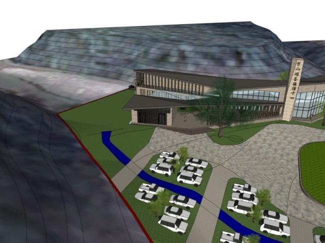 SketchUp Cultural Model: Modern Multi-Story Visitor Center Design