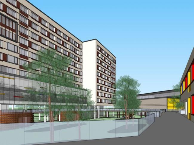 Modern Multi-Story Hospital and Welfare Home Model in SketchUp