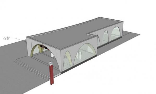 SketchUp Station Road Bridge: Modern Subway Entrance and Exit Design