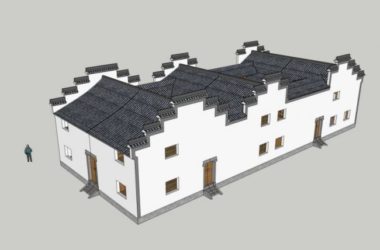 SketchUp Model of a Multi-Story Chinese Ancestral Hall in Traditional Ancient Architecture Style-BIM WORLD