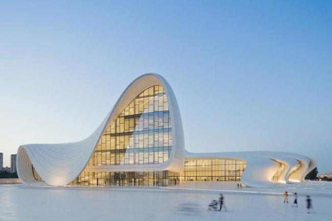 SketchUp Model of the Aliyev Cultural Center: A Modern Multi-Story Cultural Hub by Zaha Hadid Architects