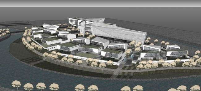 Modern Multi-Story Hotel Model in SketchUp