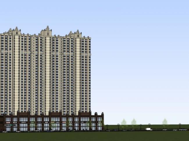 SketchUp Residential Model | Classic Style Super-Tall Residential Building