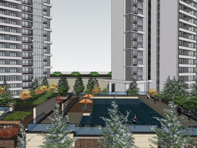 Modern Super High-Rise Residential SketchUp Model