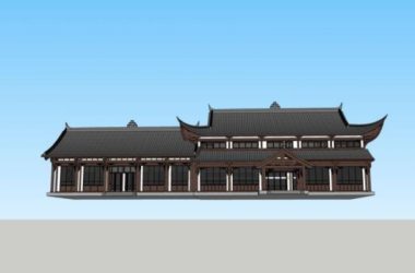 SketchUp Model of Multi-Story Ancient Chinese Residential Architecture-BIM WORLD