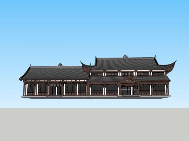 SketchUp Model of Multi-Story Ancient Chinese Residential Architecture