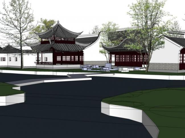 SketchUp Model of Traditional Chinese Architecture: Ancient Garden Design