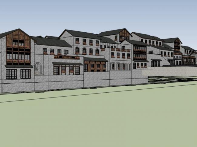 SketchUp Business Model: Multi-Story Club in Modern Chinese Style