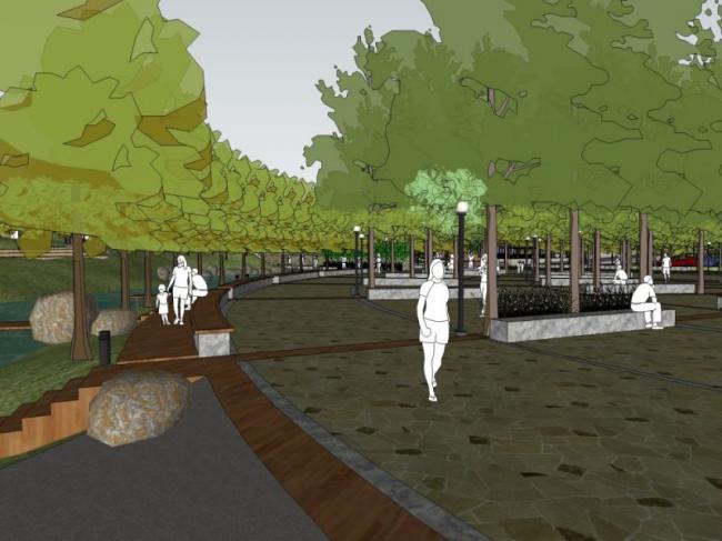 Modern Park Landscape Design in SketchUp