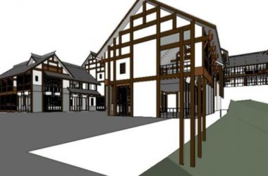 SketchUp Business Model: Modern Chinese-Style Commercial Street Design-BIM WORLD