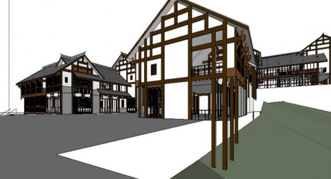 SketchUp Business Model: Modern Chinese-Style Commercial Street Design