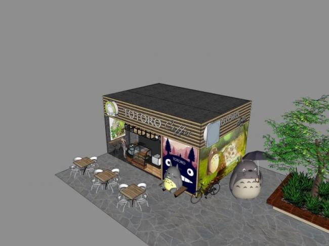 SketchUp Business Model: Modern Low-Level Store Design