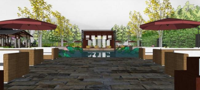SketchUp Business Model: Multi-Story Club in Modern Chinese Style