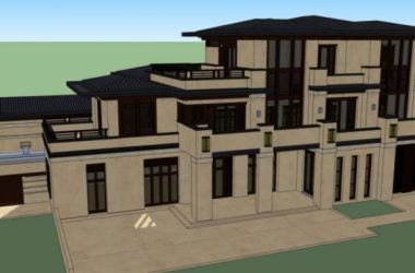 SketchUp Business Model: Modern Multi-Story Clubhouse Design-BIM WORLD