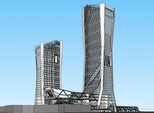 Super High-Rise Modern Office Building Model in SketchUp