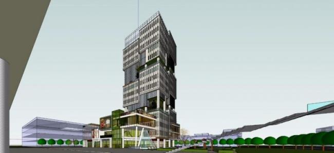 Modern High-Rise Office Building SketchUp Model
