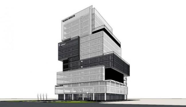 Modern High-Rise Office Building Model in SketchUp