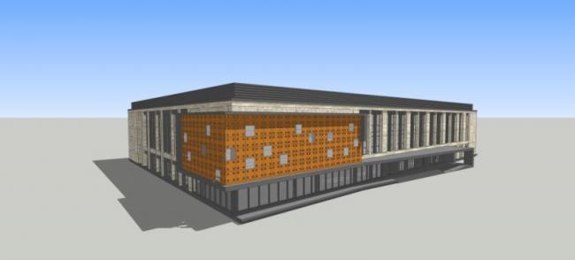 Modern Low-Rise Office Building Model in SketchUp