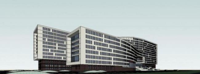 Modern Multi-Story Office Building Model in SketchUp