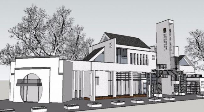 Modern Multi-Story Office Building in Chinese Style | SketchUp Model