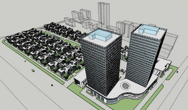 Modern High-Rise Office Building Model in SketchUp