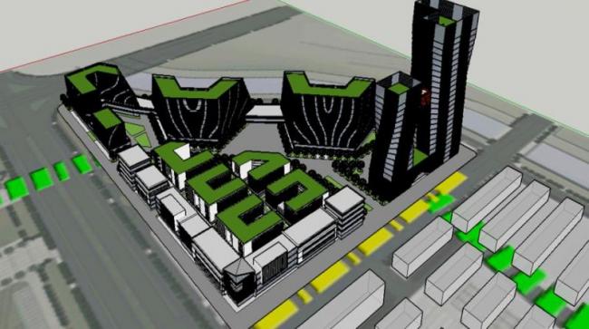 Modern Multi-Story Office Building Model in SketchUp