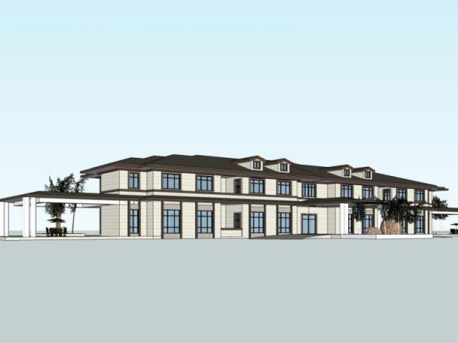 SketchUp Business Model: Modern Low-Level Clubhouse Design