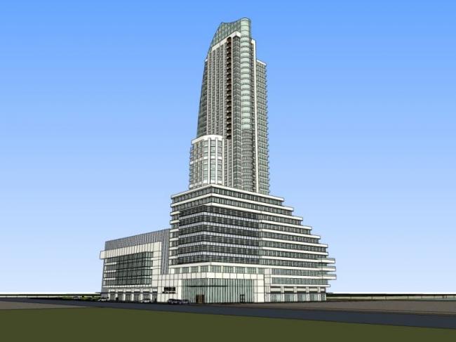 Modern Super High-Rise Hotel Model in SketchUp
