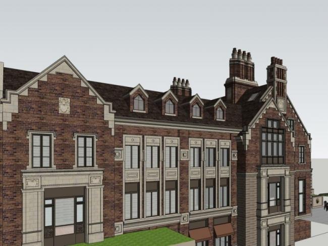 SketchUp Business Model: Multi-Story Classical Style Clubhouse Design