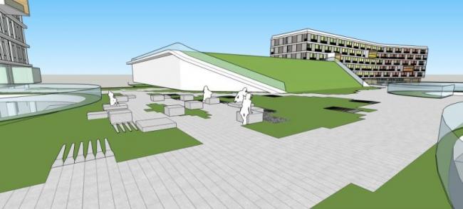 Modern Multi-Story Gymnasium Model in SketchUp