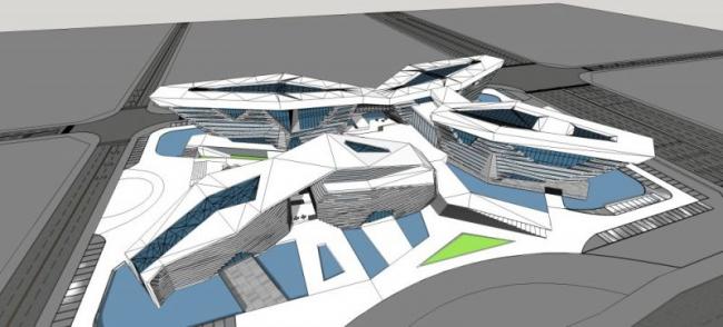 Modern Multi-Story Cultural Center Design in SketchUp