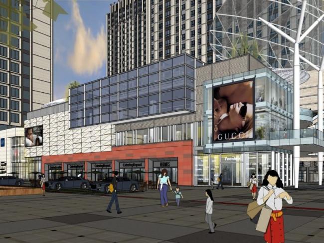 Modern Multi-Story Commercial Complex Design in SketchUp