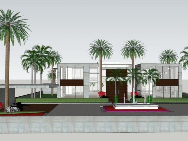 Modern Low-Rise Hotel Model in SketchUp
