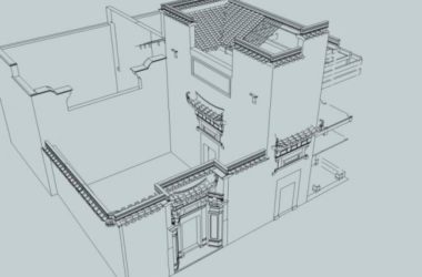 SketchUp Model of Multi-Story Ancient Chinese Residential Architecture-BIM WORLD